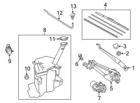 2014 Toyota Prius C Wipers Diagram 2 - Thumbnail