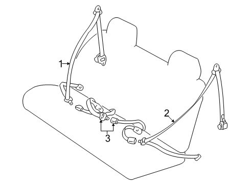 1999 Toyota 4Runner Seat Belt - Body Diagram 3 - Thumbnail
