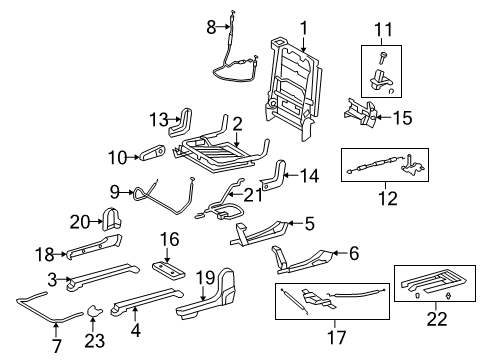 2013 Toyota Sequoia Second Row Seats Diagram 5 - Thumbnail