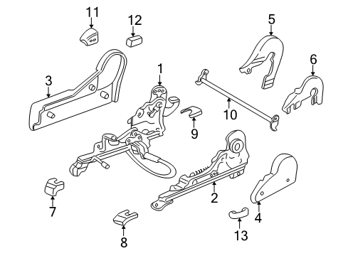 1998 Toyota RAV4 Release Handle, Passenger Side Diagram for 72525-10H00-C0