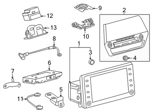 2025 Toyota Highlander Navigation System Components Diagram