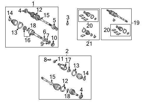 2004 Toyota Camry CV Joints, Passenger Side Diagram for 43030-0W010