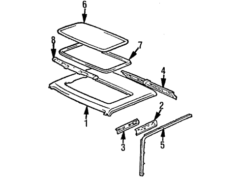 1987 Toyota 4Runner Roof & Components Diagram