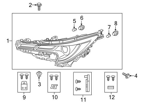 2025 Toyota Corolla Headlamp Components - Headlights Diagram 3 - Thumbnail