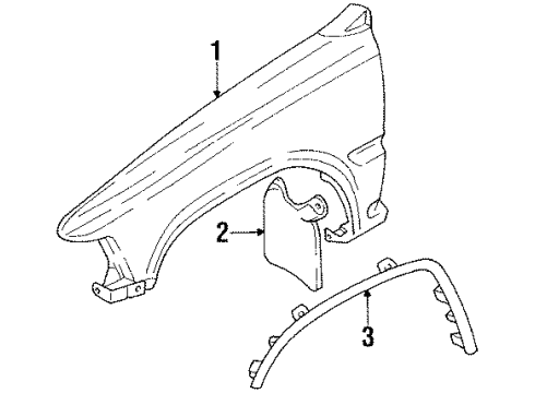 1992 Toyota Pickup Fender & Components Diagram