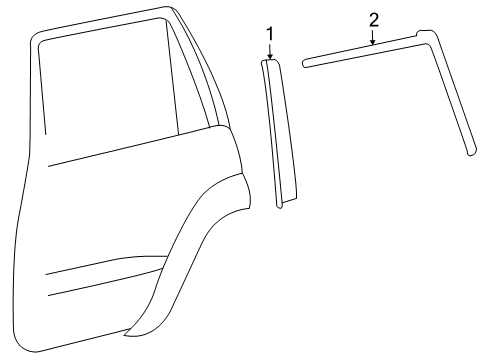 2009 Toyota Land Cruiser Exterior Trim - Rear Door Diagram