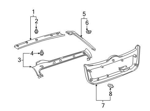 2009 Toyota Prius Interior Trim - Lift Gate Diagram