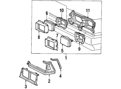 1987 Toyota Cressida Headlamp Components - Headlights Diagram 2 - Thumbnail