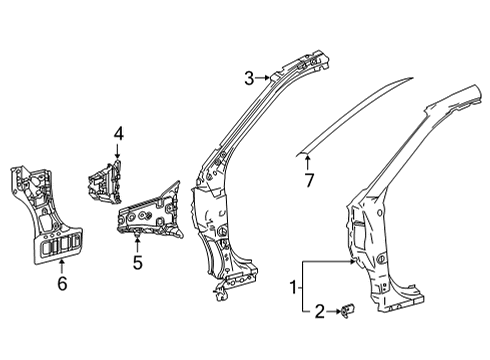 2025 Toyota Highlander Hinge Pillar Diagram