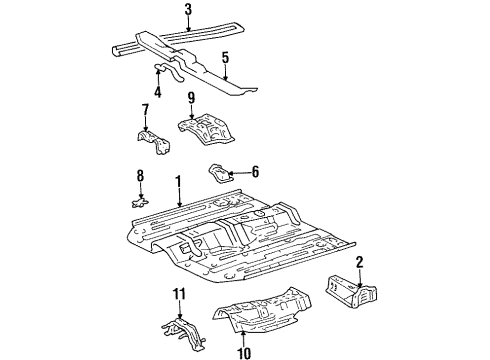1997 Toyota Paseo Crossmember, Front Diagram for 57408-16040