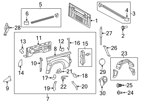 2020 Toyota Tundra Front & Side Panels Diagram 2 - Thumbnail