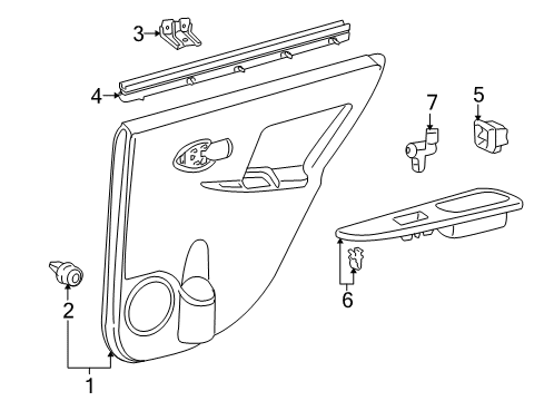 2010 Scion xD Interior Trim - Rear Door Diagram