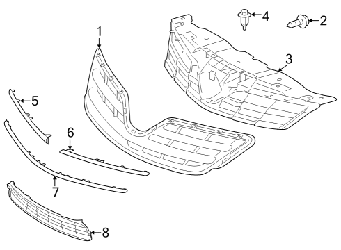2013 Toyota Corolla Grille, Dark Blue, Front Upper Diagram for 53111-12C50-J1