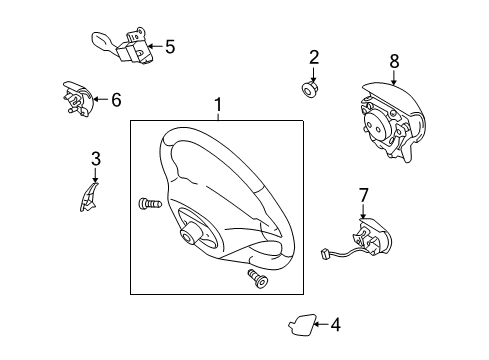 2007 Toyota FJ Cruiser Steering Wheel & Trim Diagram
