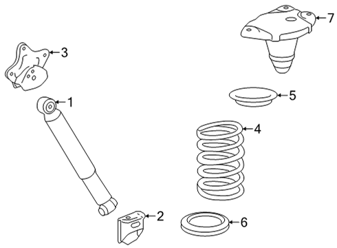2025 Toyota Highlander Shocks & Components Diagram