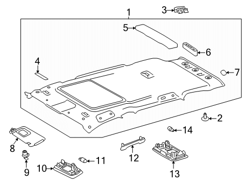 2025 Toyota RAV4 Interior Trim - Roof Diagram 6 - Thumbnail