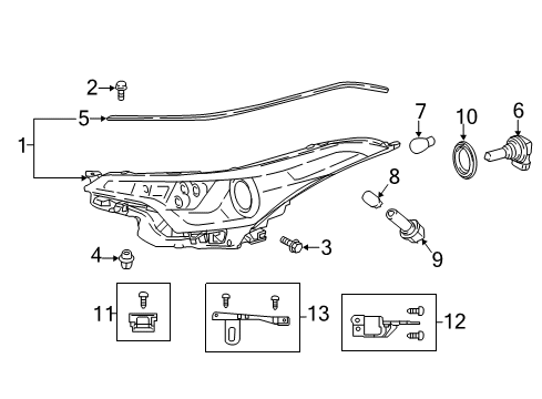 2018 Toyota C-HR Bulbs Diagram 2 - Thumbnail