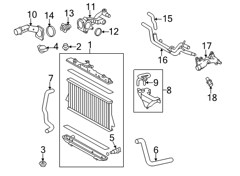 2011 Toyota Highlander Radiator & Components Diagram 2 - Thumbnail