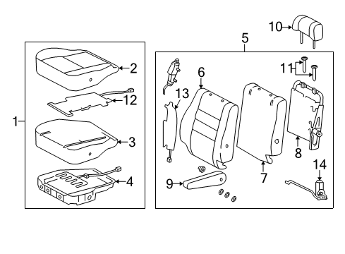 2004 Toyota Tundra Front Seat Components Diagram 4 - Thumbnail