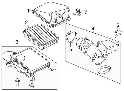 2007 Toyota Tundra Upper Cover Diagram for 17705-0S010