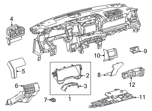 2024 Toyota Tacoma Instrument Panel Components Diagram 2 - Thumbnail