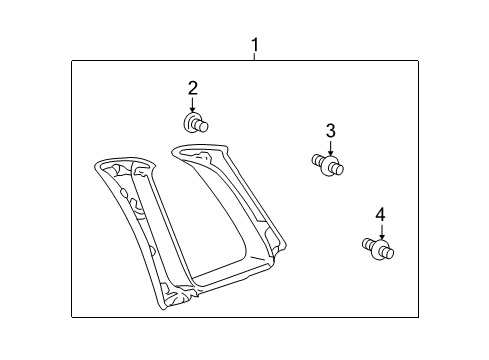 2004 Scion xA Interior Trim - Quarter Panels Diagram