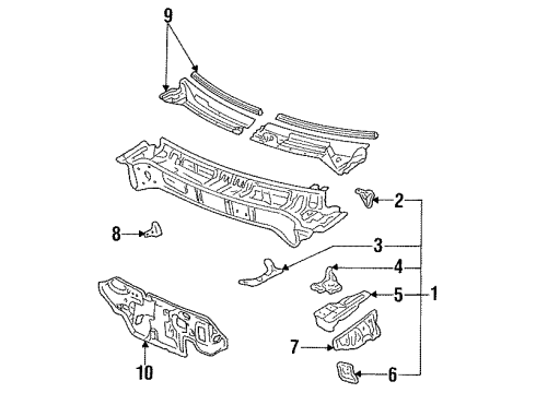 1992 Toyota Camry Cowl Diagram