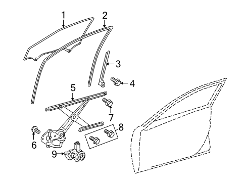 2014 Toyota Venza Glass - Front Door Diagram