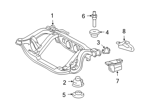 2006 Toyota Highlander Suspension Mounting - Rear Diagram 2 - Thumbnail