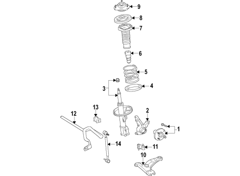 2016 Scion iM Strut, Front Driver Side Diagram for 48520-80435