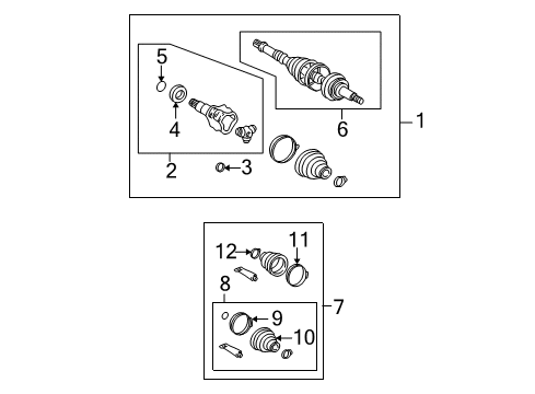 2004 Toyota MR2 Spyder Snap Ring, Driver Side Diagram for 90081-52005