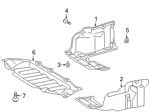 2010 Toyota Corolla Splash Shields Diagram