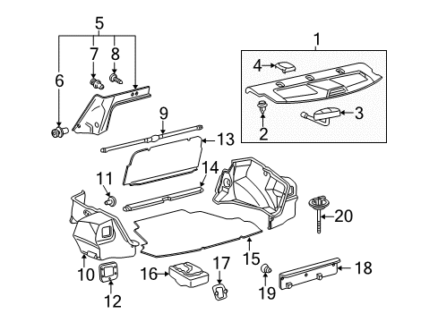 2006 Toyota Corolla Side Trim Panel, Inner Driver Side Diagram for 64722-02110-C0
