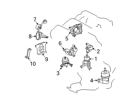 2006 Toyota Solara Engine & Trans Mounting Diagram 3 - Thumbnail