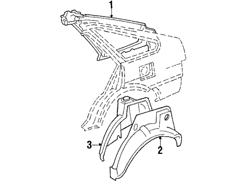 1987 Toyota Corolla Inner Components - Quarter Panel Diagram 2 - Thumbnail