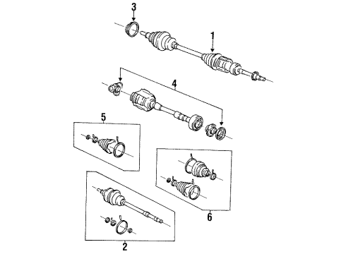 1992 Toyota Camry Inner Boot, Front Diagram for 04438-06010