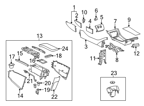 2012 Toyota Prius Plug-In Console Diagram
