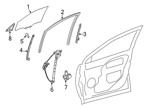 2024 Toyota Venza Glass - Front Door Diagram