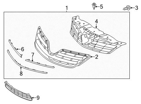 2013 Toyota Corolla Lower Grille Diagram for 53112-02280