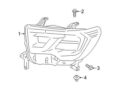 2019 Toyota Sequoia Headlamp Components Diagram