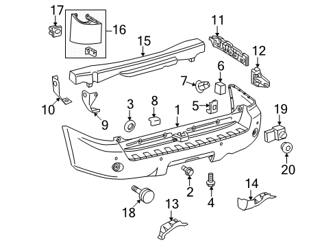 2012 Toyota Sequoia Bumper & Components - Rear Diagram