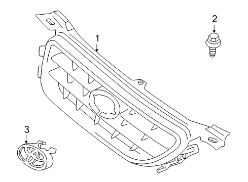 2000 Toyota Camry Grille & Components Diagram