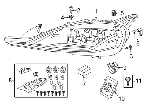 2025 Toyota GR Supra Headlamp Components Diagram