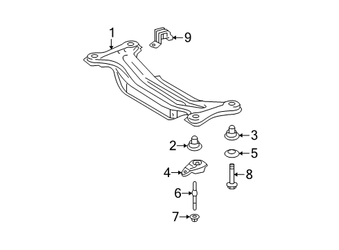 2010 Toyota Venza Crossmembers & Components - Rear Diagram