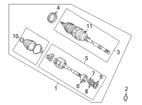 1997 Toyota Camry CV Joints, Passenger Side Diagram for 43030-06020