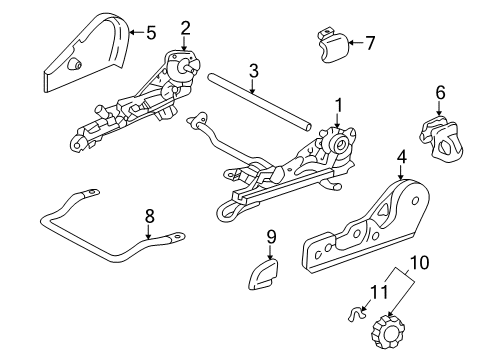2002 Toyota Celica Tracks & Components Diagram