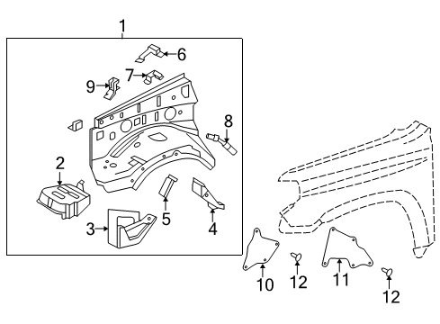 2024 Toyota 4Runner Inner Components - Fender Diagram