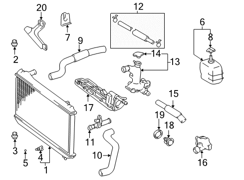 2002 Toyota Camry Radiator & Components Diagram 2 - Thumbnail