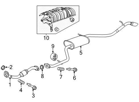 2014 Scion iQ Exhaust Components Diagram