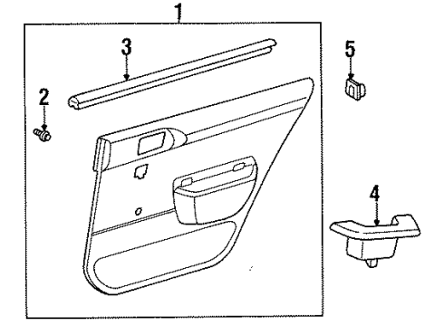 1996 Toyota Tercel Interior Trim - Rear Door Diagram